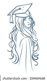 Graduate girl - vector illustration