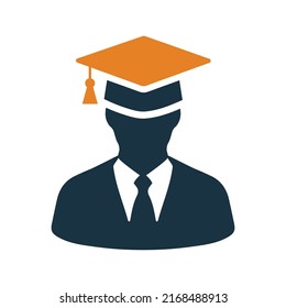 Graduate, graduation, education icon. Simple editable vector design isolated on a white background.