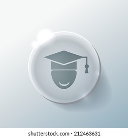 graduate hat avatar sign. the head of the student learner. Education sign