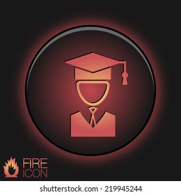 graduate hat avatar sign. the head of the student learner. Education sign, symbol icon college or institute. graduation
