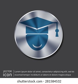 graduate hat avatar sign. the head of the student learner. Education sign, symbol icon college or institute. graduation