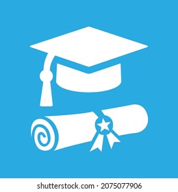 graduate hat and diploma, vector illustration