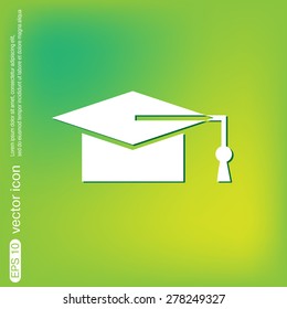 graduate hat. Education sign.