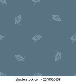 Sombrero graduado grabado a la perfección. Educación de elementos antiguos en estilo dibujado a mano.