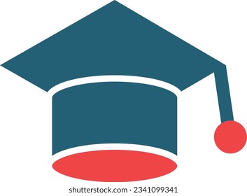 Graduate Hat Glifo Icono De Dos Colores Para Uso Personal Y Comercial.
