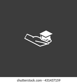 Graduate hat in hand