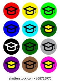 Graduate Hat Icon collection