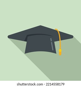 Graduate hat icon flat vector. School college. Academic cap