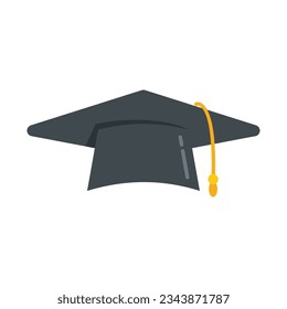 Graduate hat icon flat vector. School college. Academic cap isolated