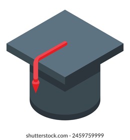Graduate hat icon isometric vector. University graduation. Student ceremony clothing