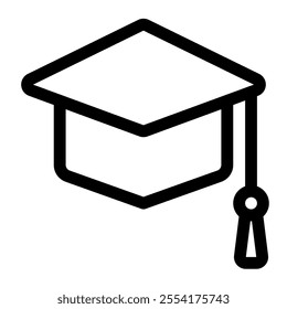 Graduate hat icon with line style