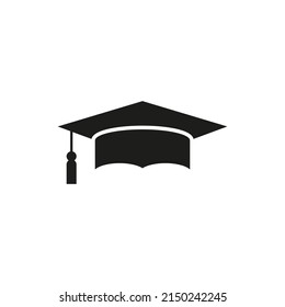 Graduate hat icon. Simple flat vector illustration on a white background.