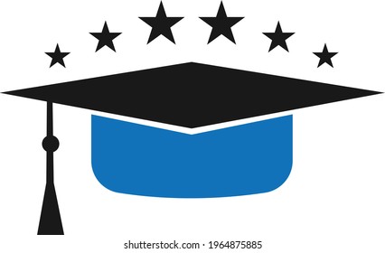 Graduate Hat icon with star, Education icon vector illustration