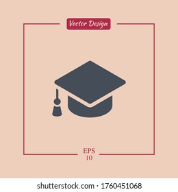 graduar Icono de sombrero. Ilustración del vector EPS 10.