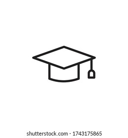 graduate hat icon vector sign symbol isolated