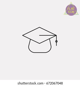 graduate hat line icon