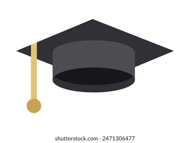Graduate hat on white background.