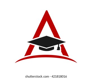 Graduate Hat Red Triangle Square Academic Stock Vector (Royalty Free ...