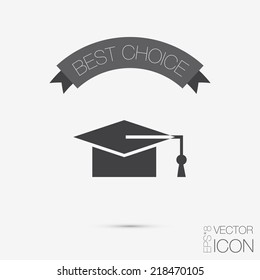 graduate hat sign. Education sign. symbol icon college or institute. graduation