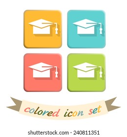 graduate hat sign. Education sign. symbol icon college or institute. graduation