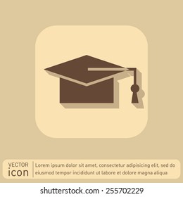 graduate hat sign. Education sign. symbol icon college or institute. graduation