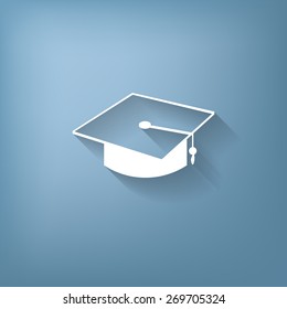 graduate hat sign. Education sign. symbol icon college or institute. graduation