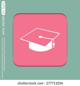 graduate hat sign. Education sign. symbol icon college or institute. graduation