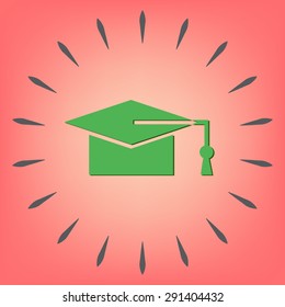 graduate hat sign. Education sign. symbol icon college or institute. graduation