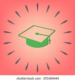 graduate hat sign. Education sign. symbol icon college or institute. graduation