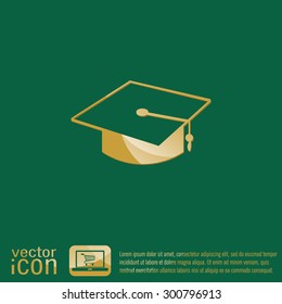 graduate hat sign. Education sign. symbol icon college or institute. graduation