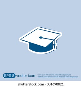 graduate hat sign. Education sign. symbol icon college or institute. graduation