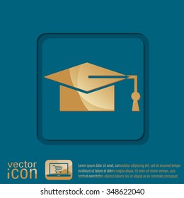 graduate hat sign. Education sign. symbol icon college or institute. graduation