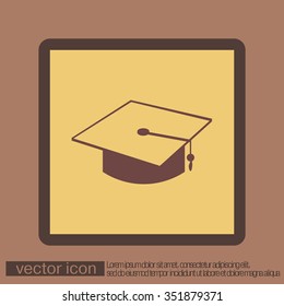 graduate hat sign. Education sign. symbol icon college or institute. graduation
