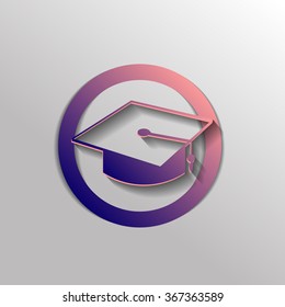 graduate hat sign. Education sign. symbol icon college or institute. graduation