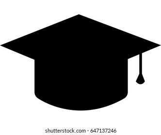 Graduate Hat Silhouette Stock Vector (royalty Free) 647137246 