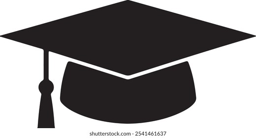 graduate hat silhouette icon for college students graduate school and post graduate person