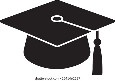 graduate hat silhouette icon for college students graduate school and post graduate person