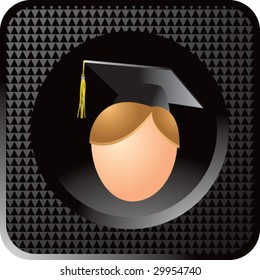 cabezal de graduación en botón web negro