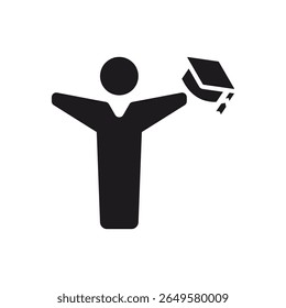 Graduate Holding Cap Symbolizes Graduation Success