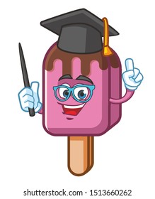 graduate ice cream mascot character vector