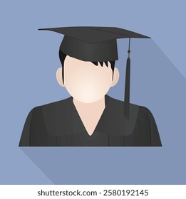 Graduate icon with blue background vector illustration