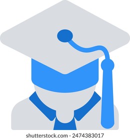 Graduate icon blue gray vector design