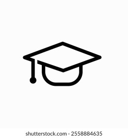 Graduate Icon, education, cap, graduation Vector Symbol Design Illustration