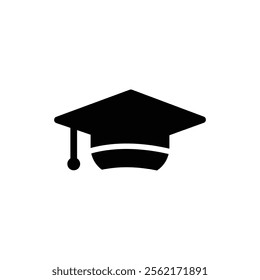 Graduate Icon, education, cap, graduation Vector Symbol Design Illustration