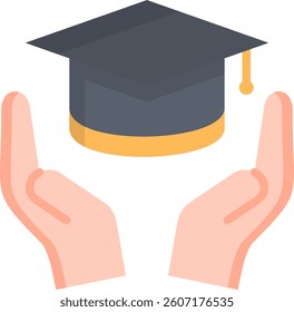 Graduate Icon Flat Vector Illustration