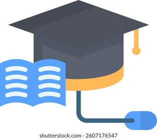 Graduate Icon Flat Vector Illustration