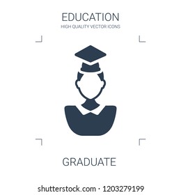 graduate icon. high quality filled graduate icon on white background. from education collection flat trendy vector graduate symbol. use for web and mobile