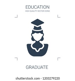 graduate icon. high quality filled graduate icon on white background. from education collection flat trendy vector graduate symbol. use for web and mobile