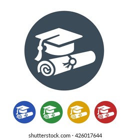 graduate icon isolated on white background. vector illustration icon