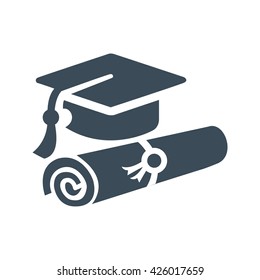 graduate icon isolated on white background. vector illustration icon